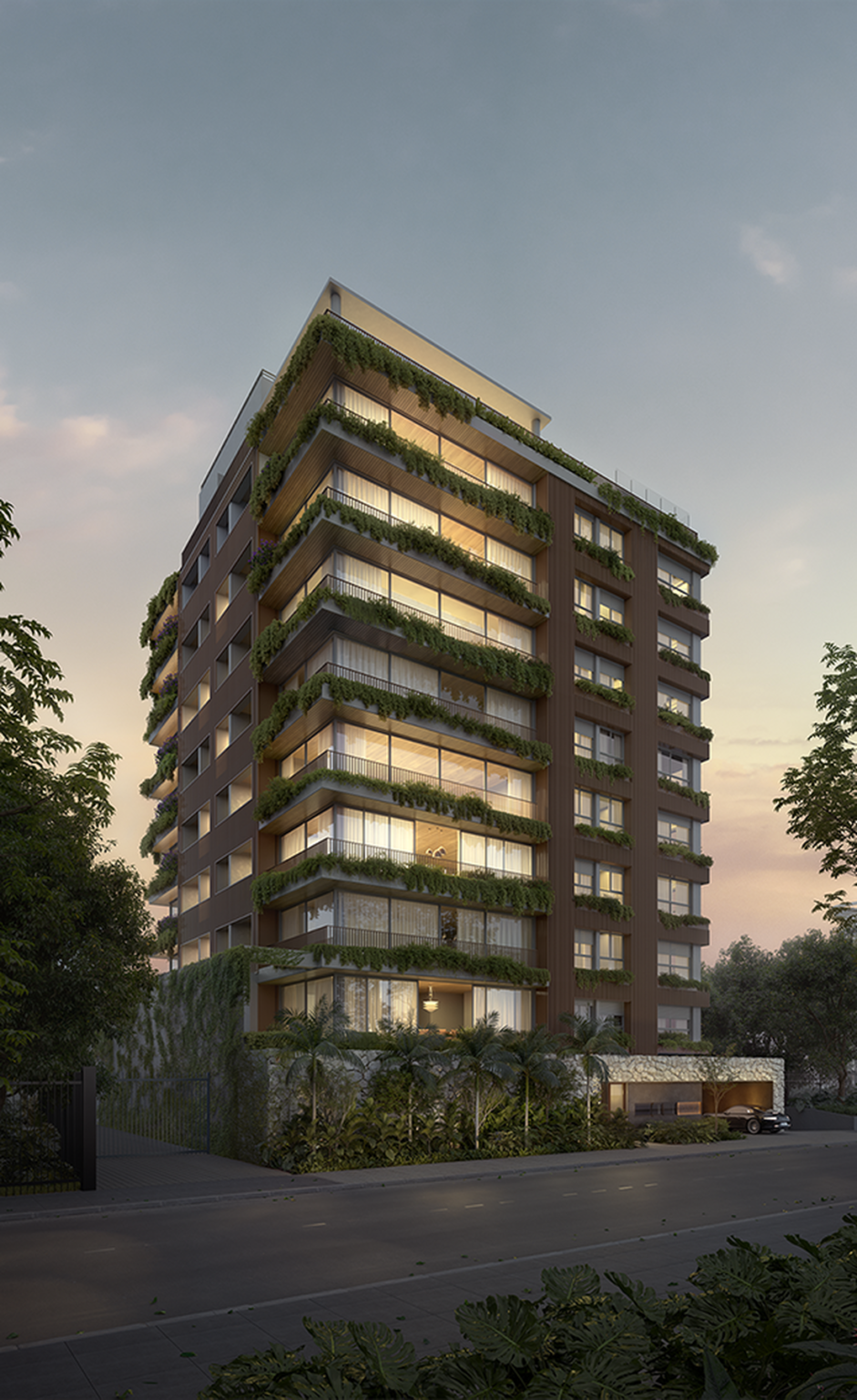 Perspectiva da fachada do Casa Alba apartamentos de alto padrão à venda no Jardim Paulista São Paulo